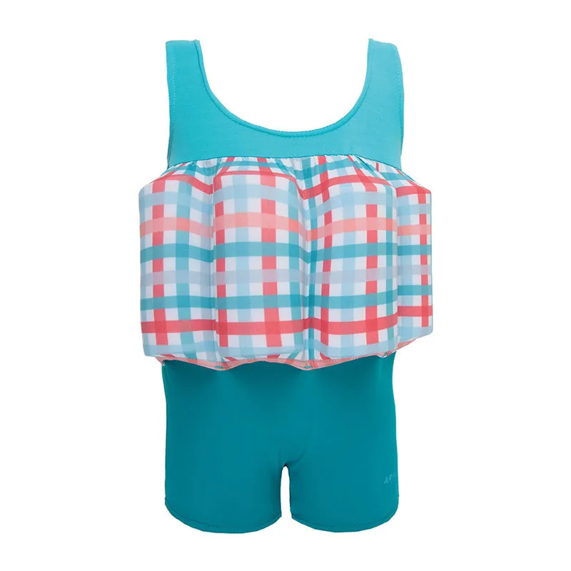 Maillot de bain bouée Carreaux - Bleu/Rouge/Blanc-0
