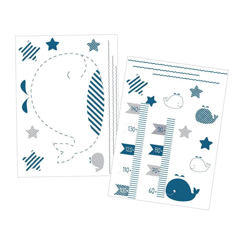 Stickers muraux Baleine Bleu/Blanc -70x50cm-0