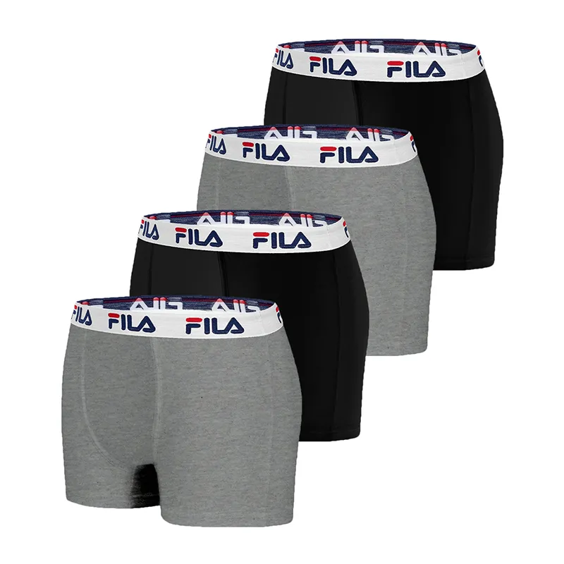 4 Boxers Homme Fila - Noir/Gris-0