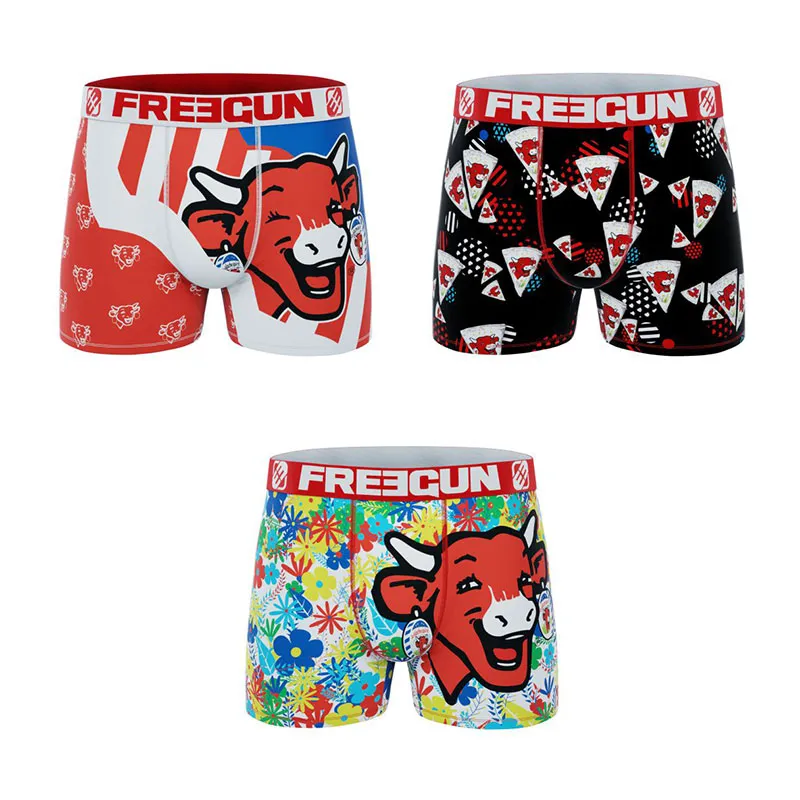 3 boxers homme La Vache Qui Rit - Rouge/Bleu/Blanc/Noir-1