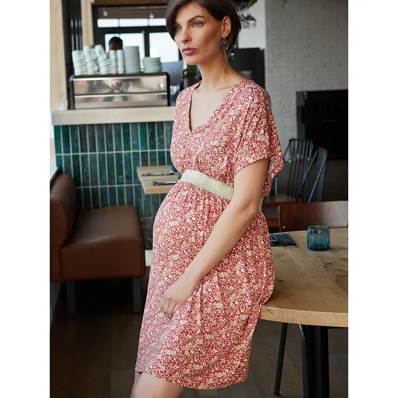 Robe de grossesse Felcie - Terracotta-5