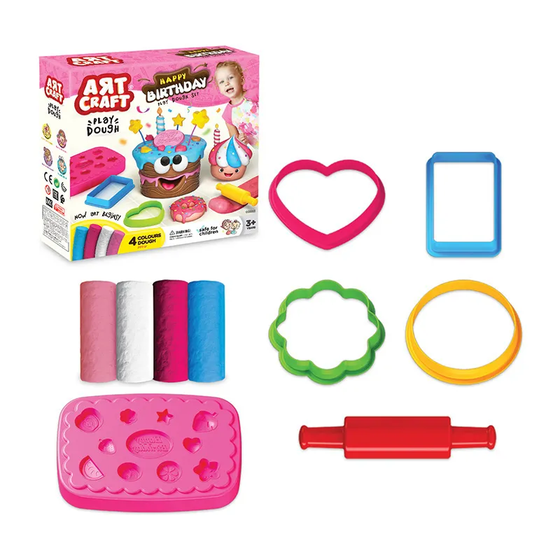Kit Pâte à modeler Gâteau anniversaire 10pcs - 36m+-0