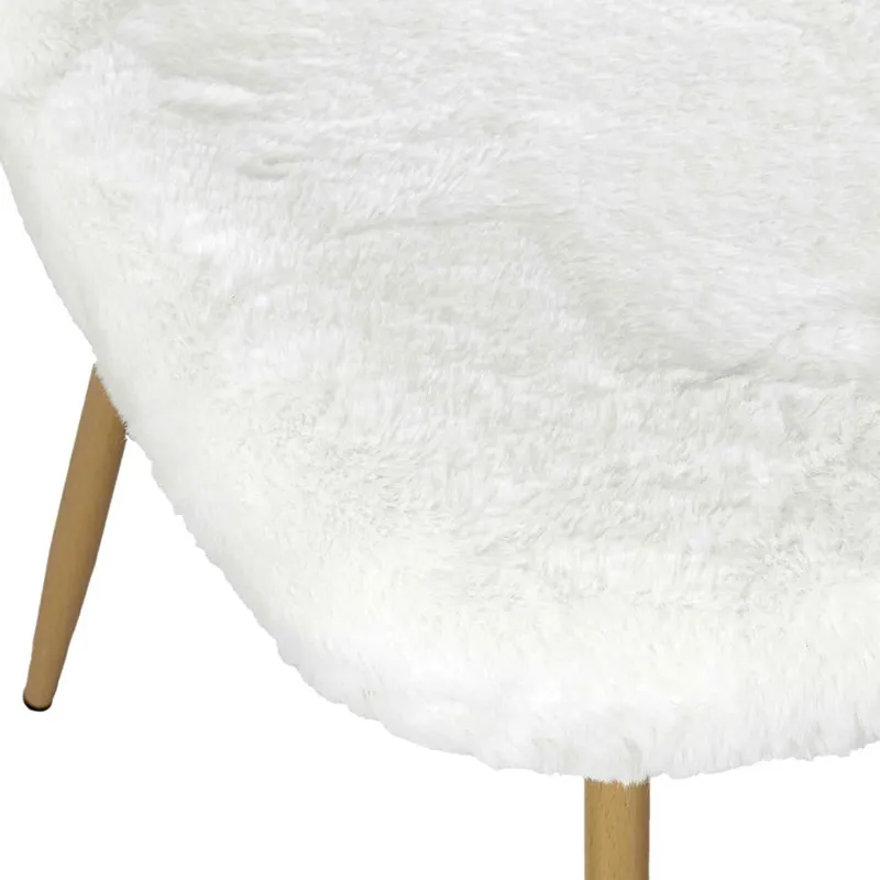 2 Chaises Aurea imitation fourrure Blanc - 46x57,5x57cm-5