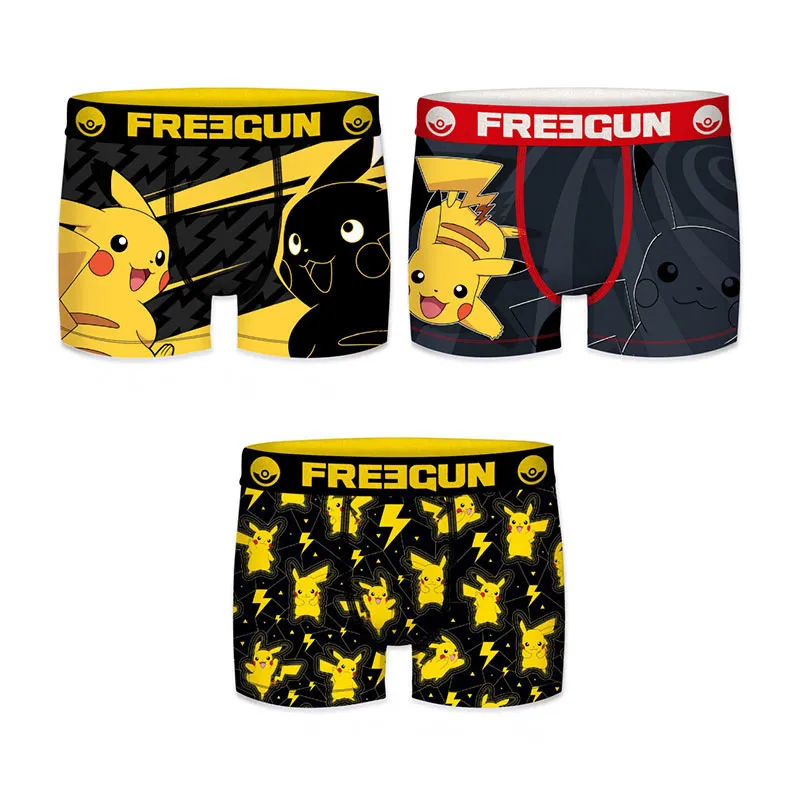 3 Boxers Garçon Pokémon - Jaune/Noir-0