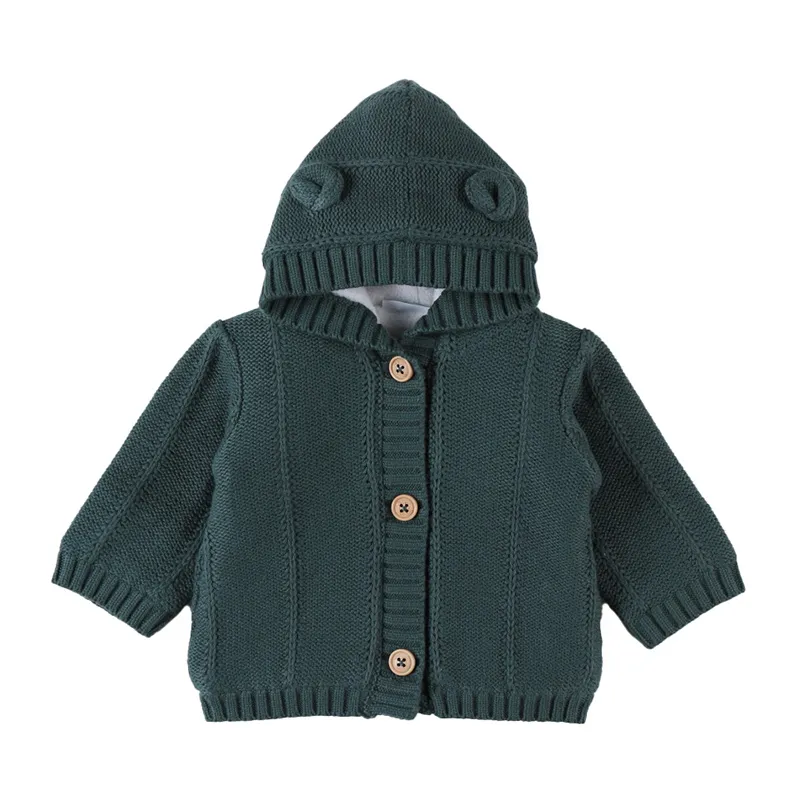 Mantelet tricot Ourson - Vert-1