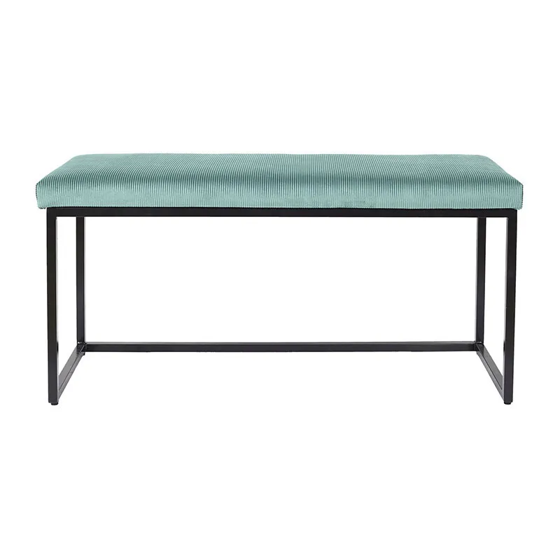 Banc Giulia velours Bleu - 100x39x49cm-2