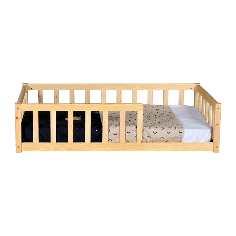 Lit Nino avec barrière + Sommier Naturel Bébé-3