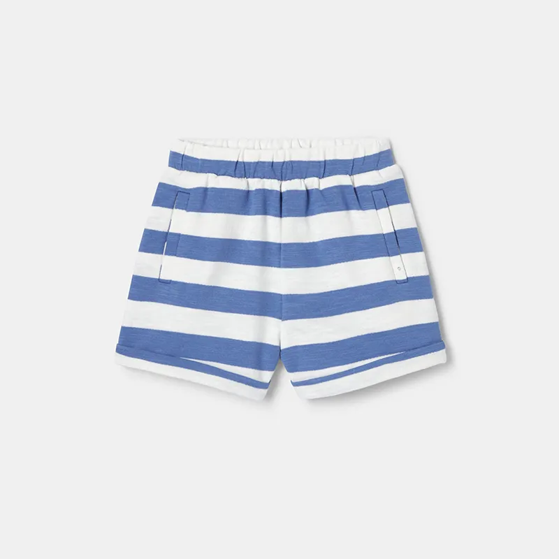 Short Coton BIO Mixte - Bleu dirty-0