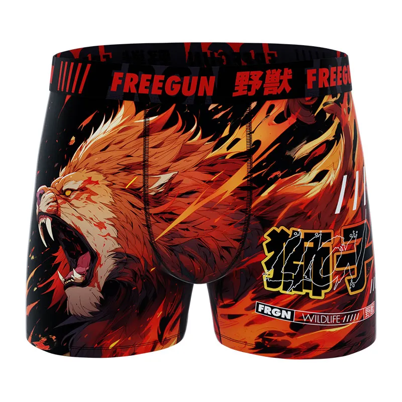 4 Boxers Garçon Manga Animals - Bleu/Rouge/Noir-5
