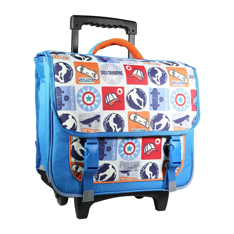 Cartable à roulettes Phileas Skate Bleu - 38x34cm-7