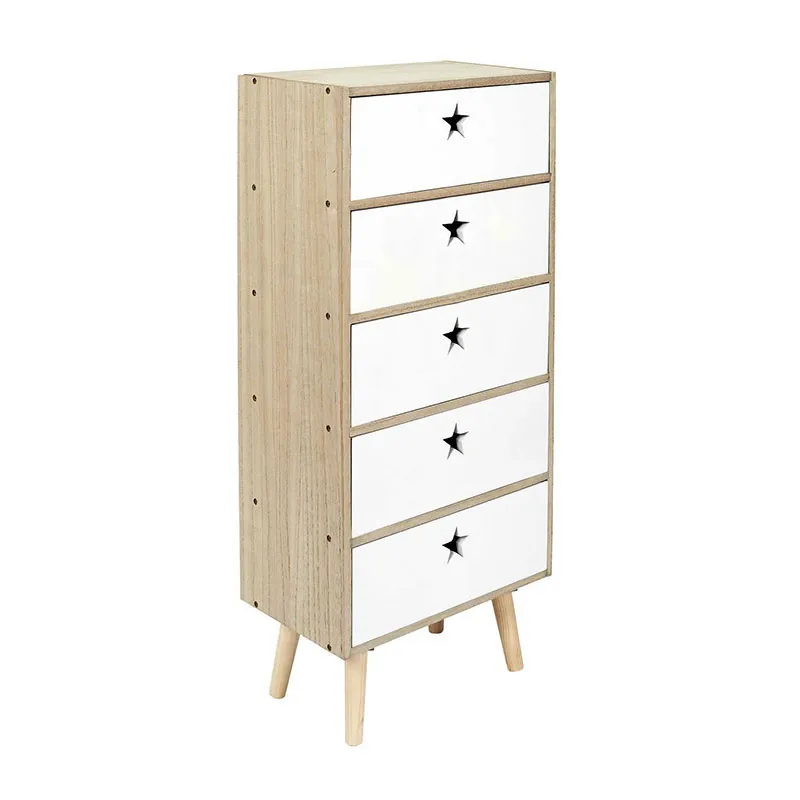 Chiffonnier Like a star Bois/Blanc - 40x91x24cm-1