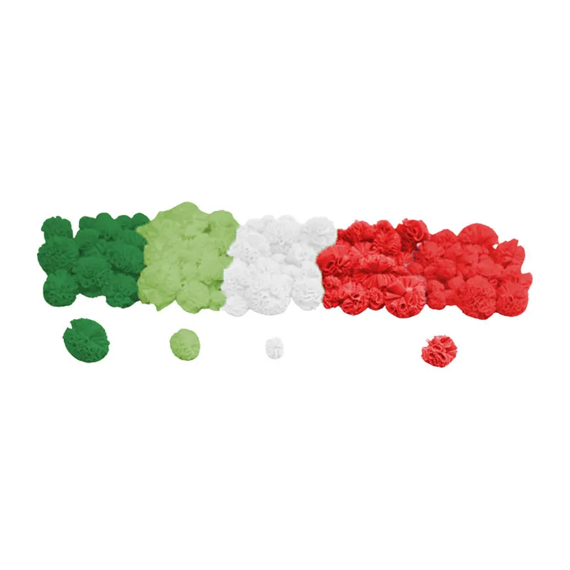 Pompons tulle Noël 100pcs - 3+-0