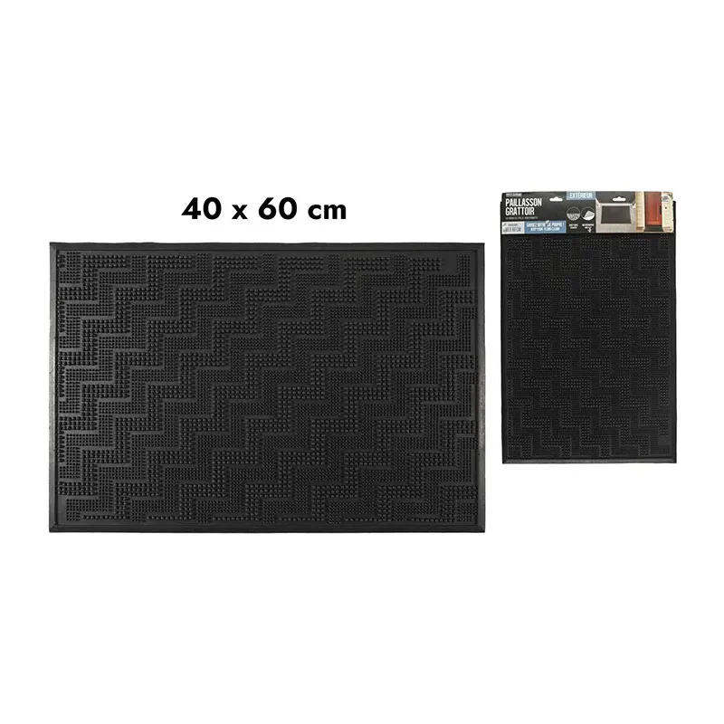 Paillasson grattoir antidérapant Noir - 40x60cm-2