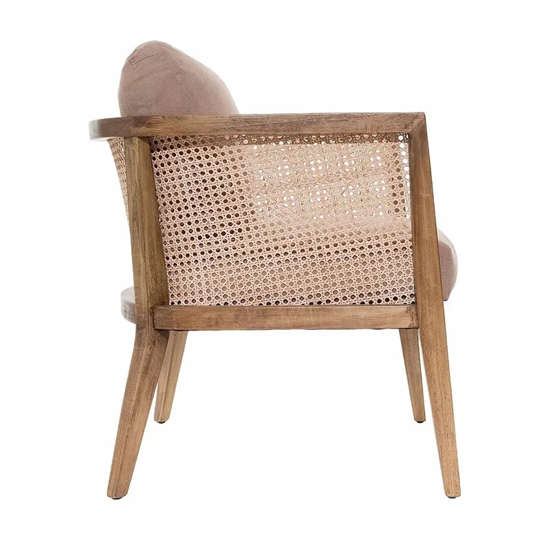 Fauteuil Bois/Rotin - 69x62x78cm-5