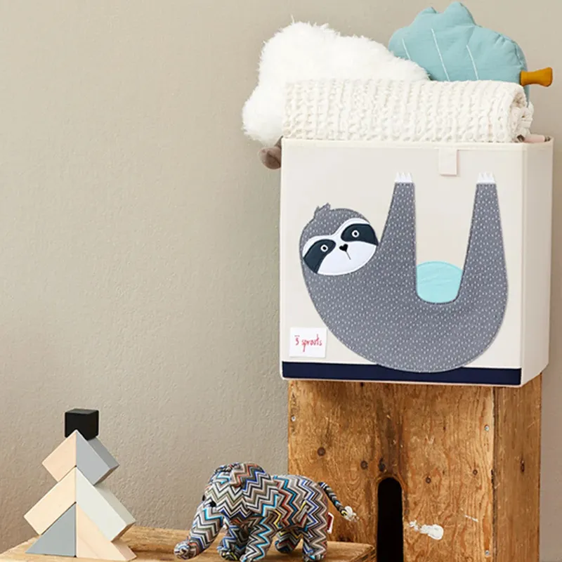 Cube de rangement jouets Paresseux - 33x33cm-0