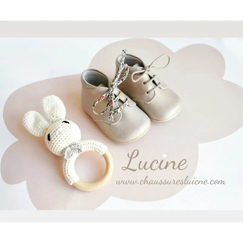 Chaussons bébé SOUPLES antidérapants Mini-Arthur - Cuir Mordoré-1