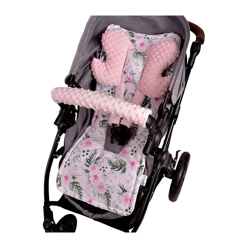 Revêtement poussette 4en1 Fleurs rose - 35x78cm-1