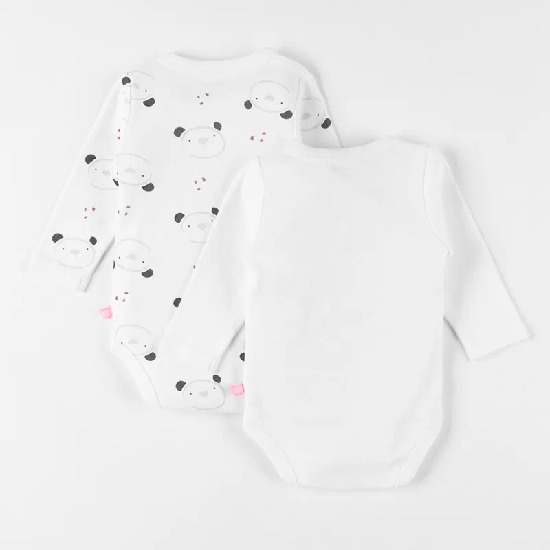 2 Bodies ML ouv. Kimono BIO Ourson Noukie's - Blanc-1