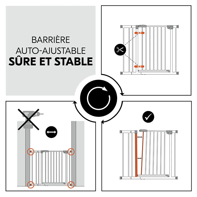 Barrière de sécu. Clear Step Autoclose 2 + Extension Dark Grey - 75-80+9cm-7