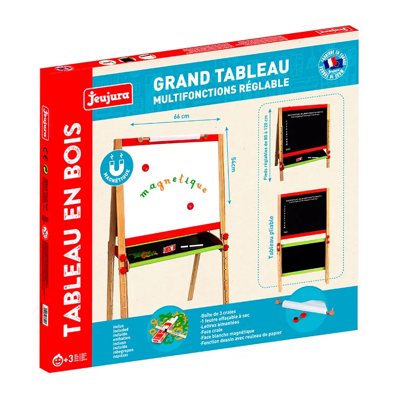 Grand tableau multifonctions réglable en bois 66x54x120cm - 36m+-9
