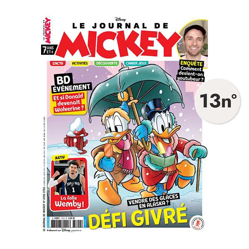 Abo. Bimens. Journal de Mickey 13n°/6 mois - 7+-0