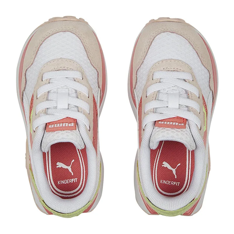 Baskets Bébé Cruise Rider Peony AC Puma - Blanc/Rose/Jaune-2