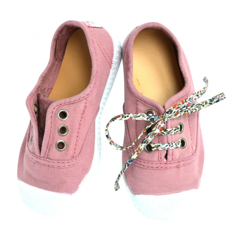 Chaussures baskets tennis en TOILES à lacets et élastiques - Vieux rose-0