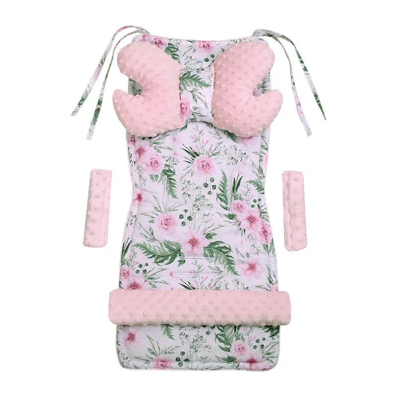 Revêtement poussette 4en1 Fleurs rose - 35x78cm-0