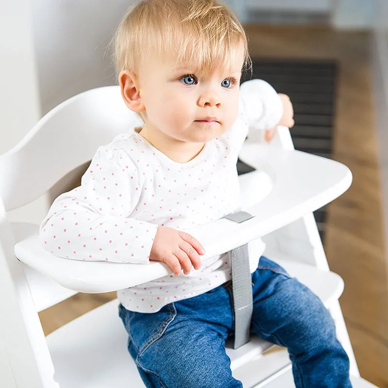 Chaise-haute Alpha+ avec tablette Blanc + Transat Alpha Bouncer 2en1 Lapin Beige - 0m+-12
