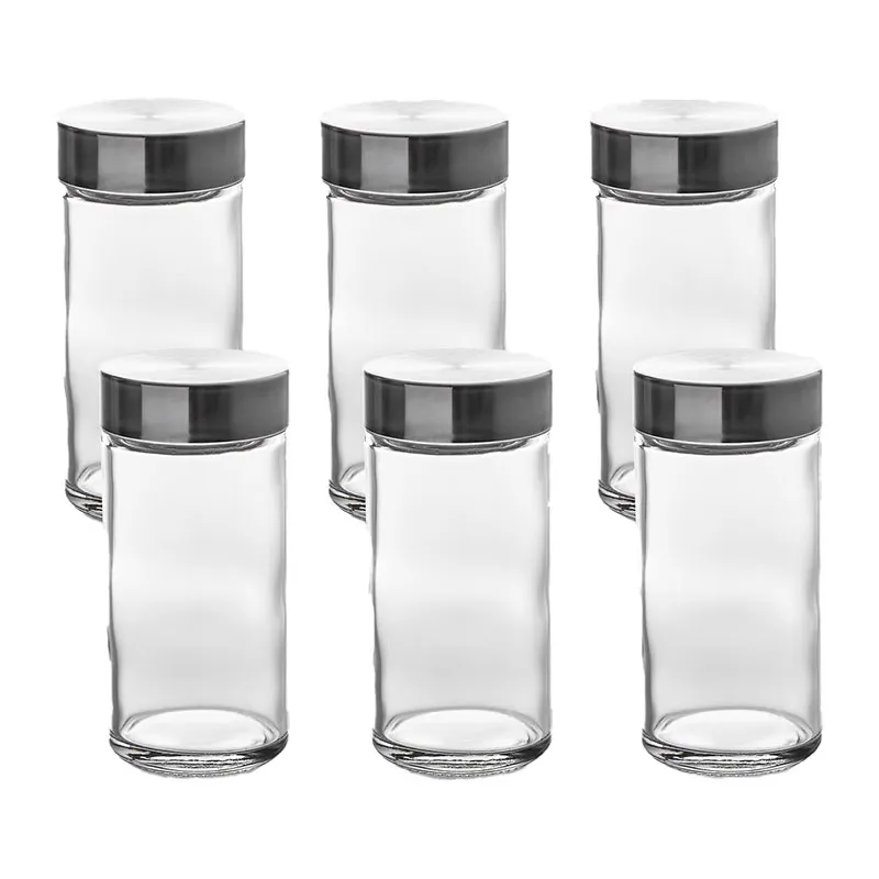 6 Bocaux à épice en verre - 80mL-0