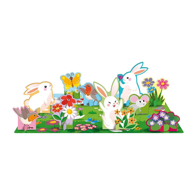Livre + puzzle + 10 figures Le monde des fleurs 40pcs - 4+-2