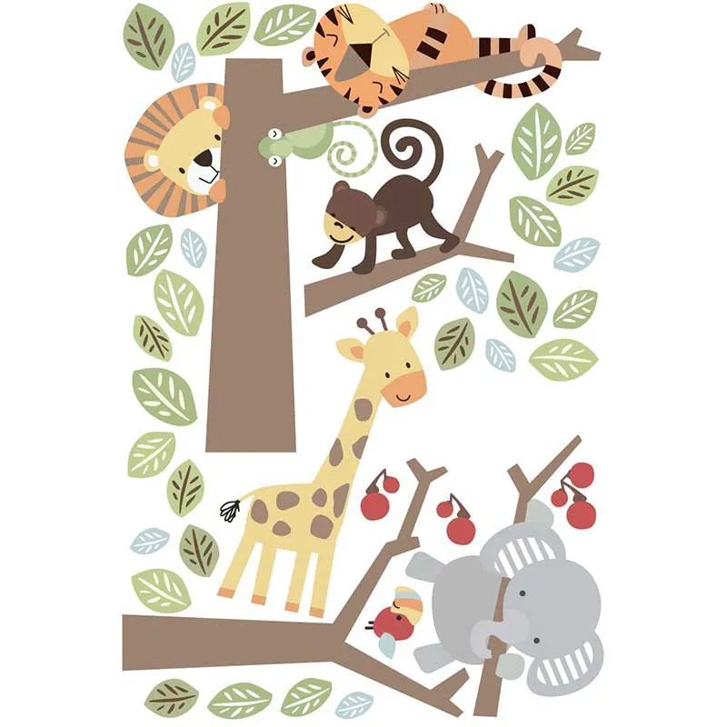 Stickers - Animaux de la jungle & Arbre des bois-3