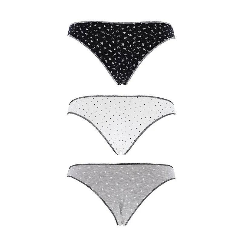 3 Culottes brésiliennes sans couture - Noir/Blanc/Peau-2