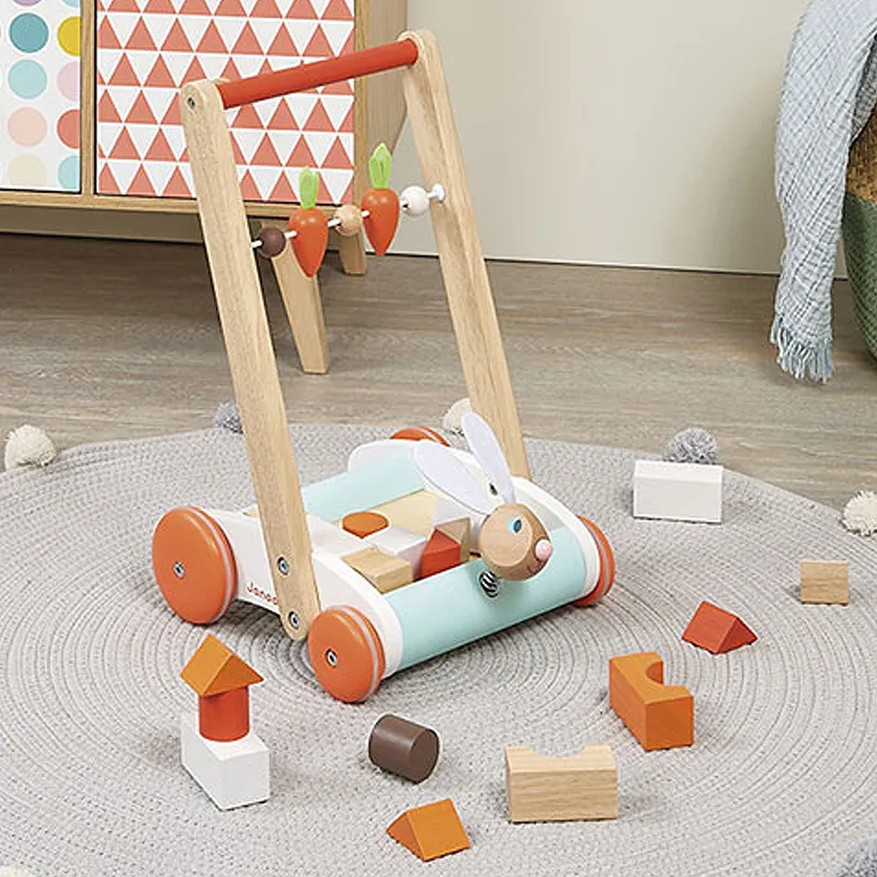 Chariot de marche Lapin + 19 cubes - 12m+-2