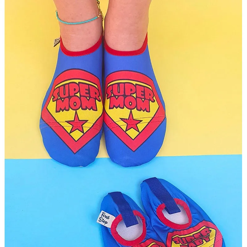 Chaussons de bain Femme Super Héros - Bleu-0