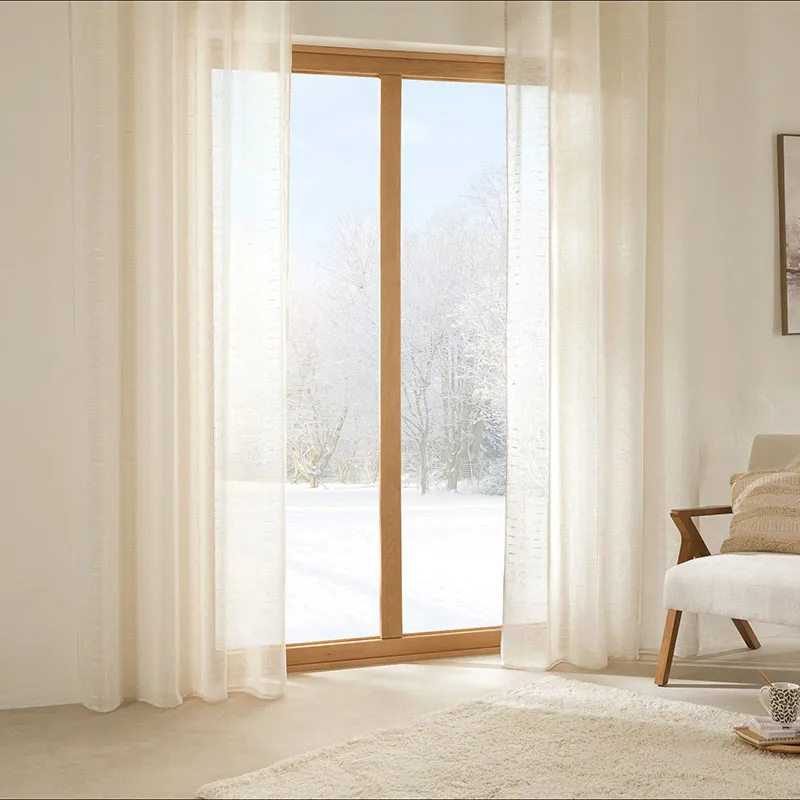 Voilage imprimé Fred Crème - 140x240cm-1