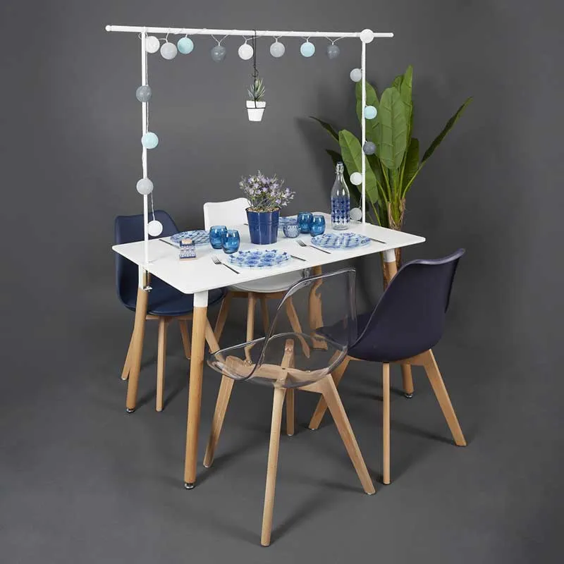 Barre déco de table ajustable Blanc - 250x4x90cm-1
