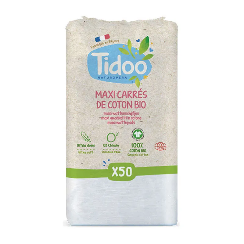 6 Paquets de Maxi-Carrés de Coton Bio - 6x50pcs-2