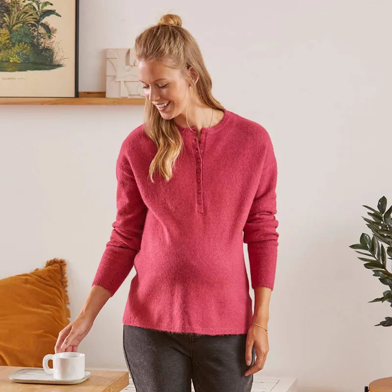 Pull de grossesse/allait Tunisien - Fuchsia-4