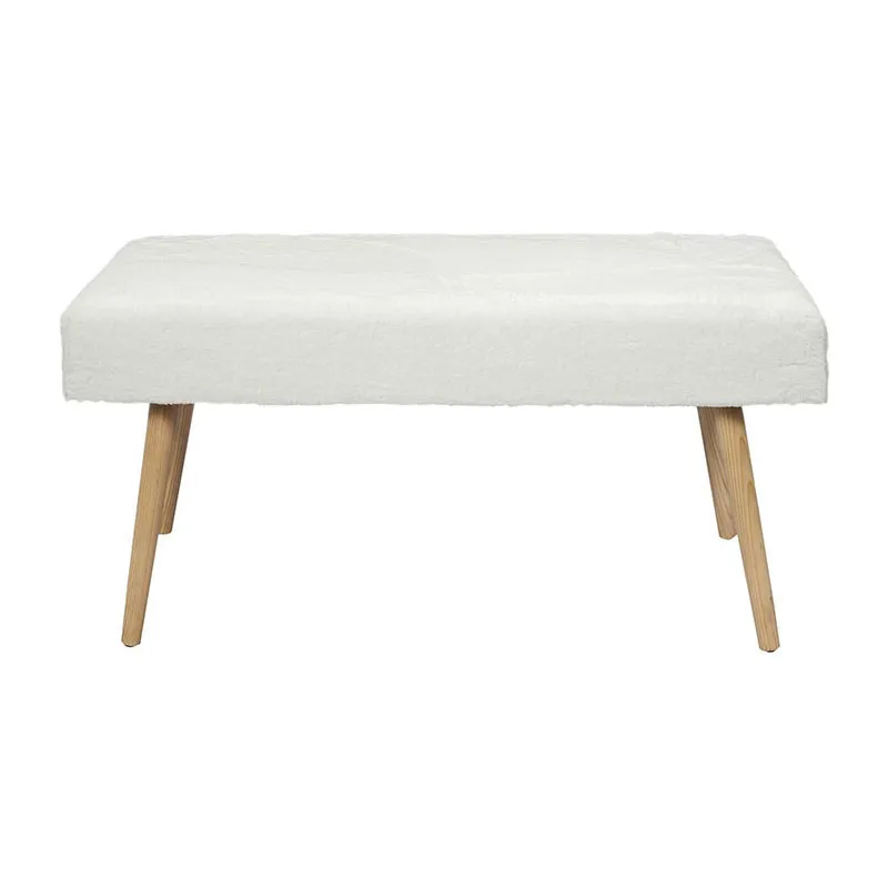 Banc imitation fourrure Auréa Blanc/Marron - 100x35x45cm-2