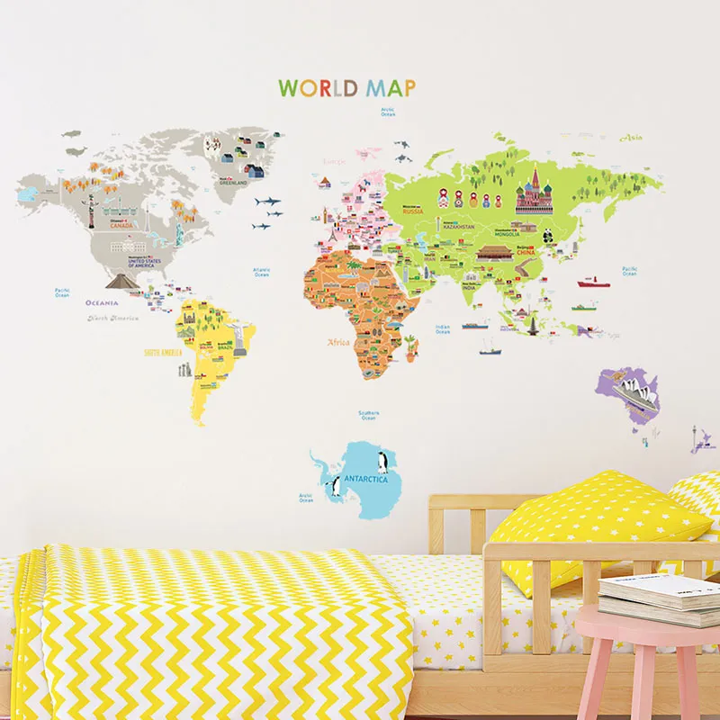 Stickers - Carte du monde géante pour enfants-1