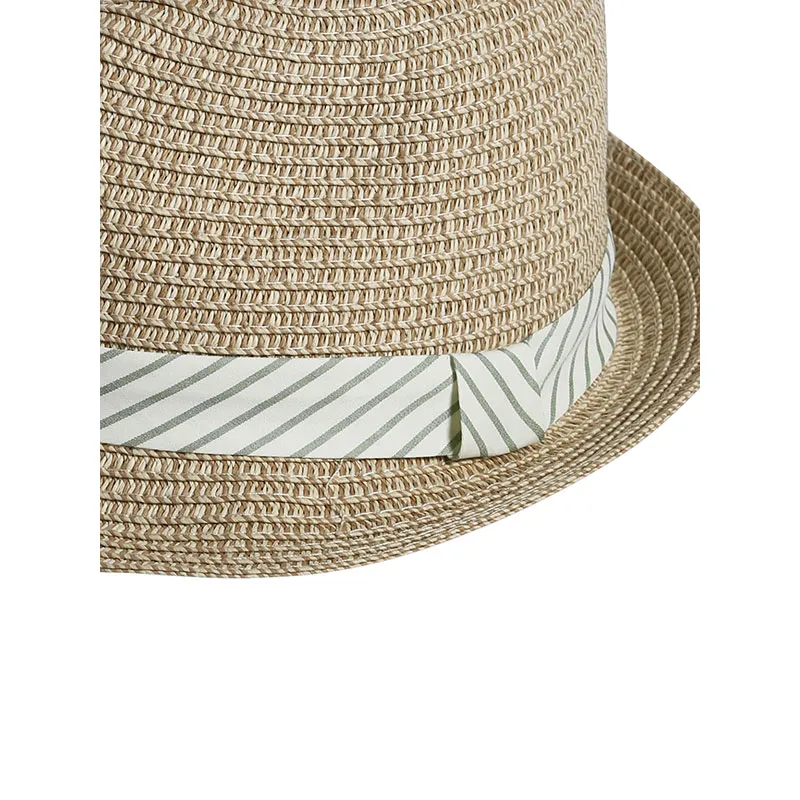 Chapeau esprit panama aspect paille garçon - Bois-2