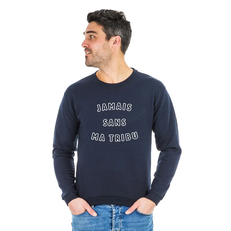 Sweat Homme Jamais sans ma tribu 2 mpt - Navy-0