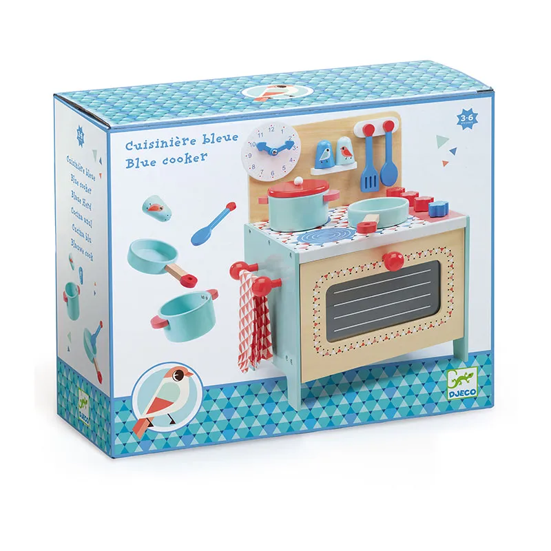 Cuisinière en bois bleue - 3+-3