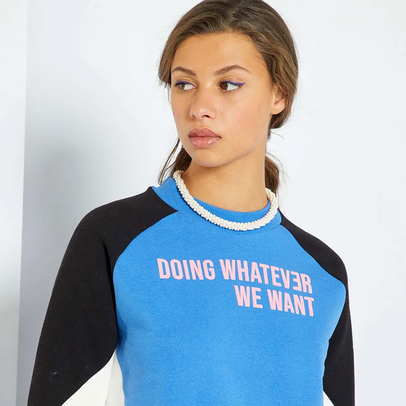 Sweat Whatever Kiabi - Bleu/Noir-2