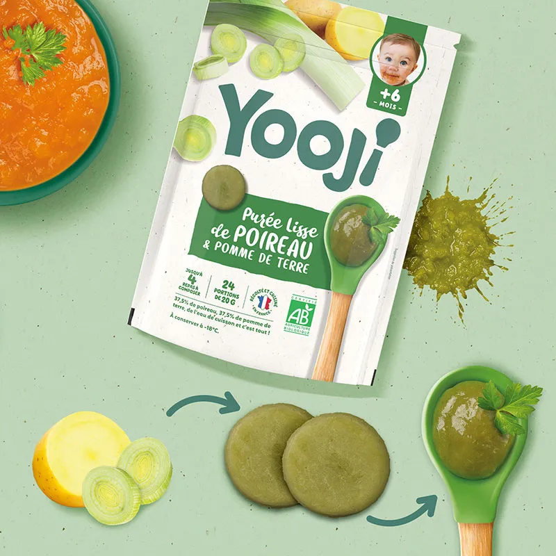 3x480g Purées de Poireaux BIO - 12 repas - 6m+-1