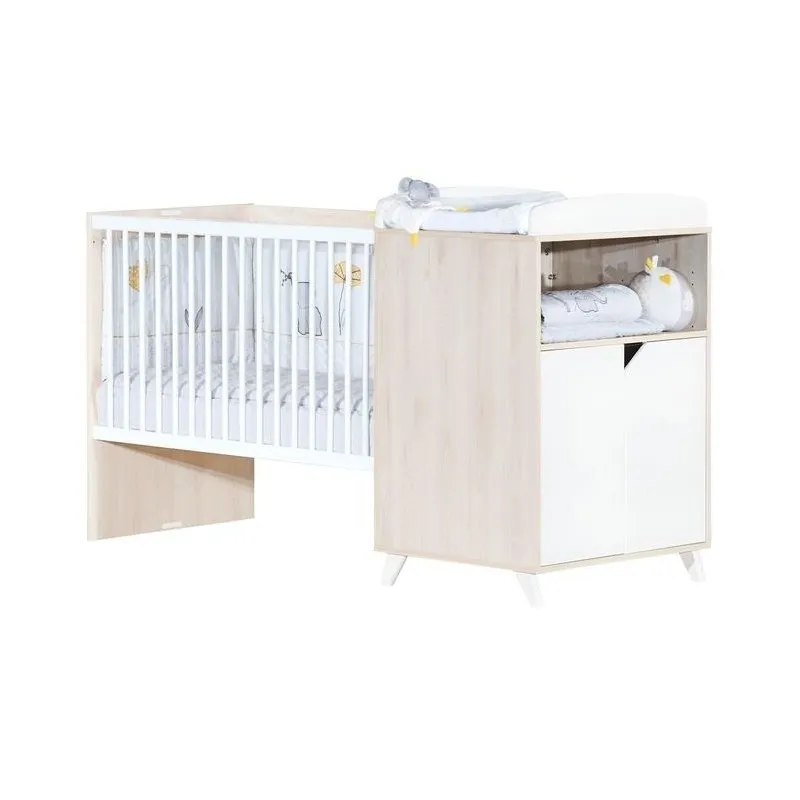 Lit Combiné évolutif Bois Scandi Naturel - 60x120cm/90x190cm-3