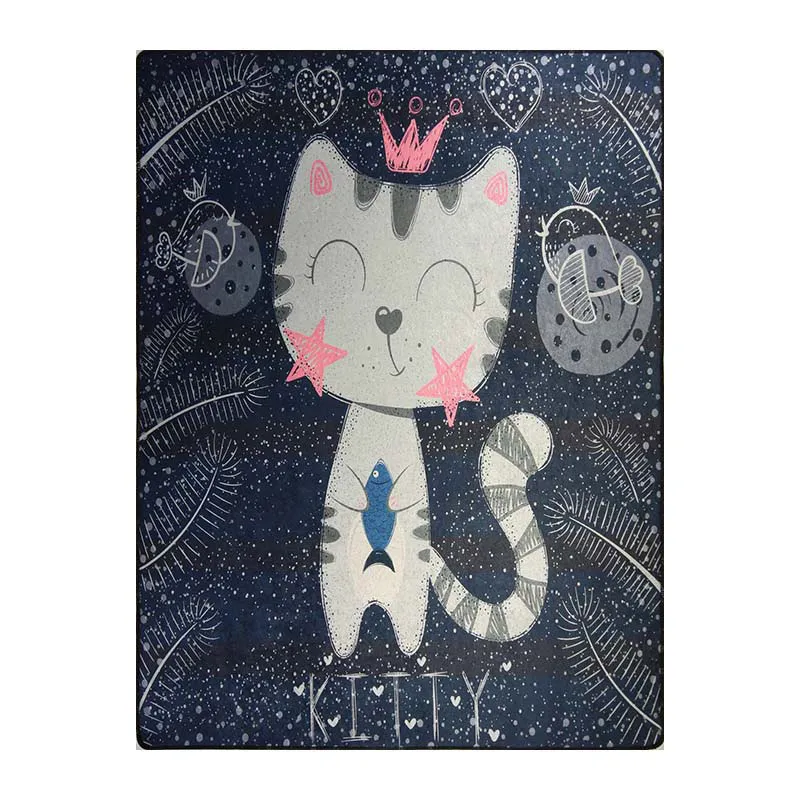 Tapis Enfant Chat Bleu  - Plusieurs dim. dispos-0