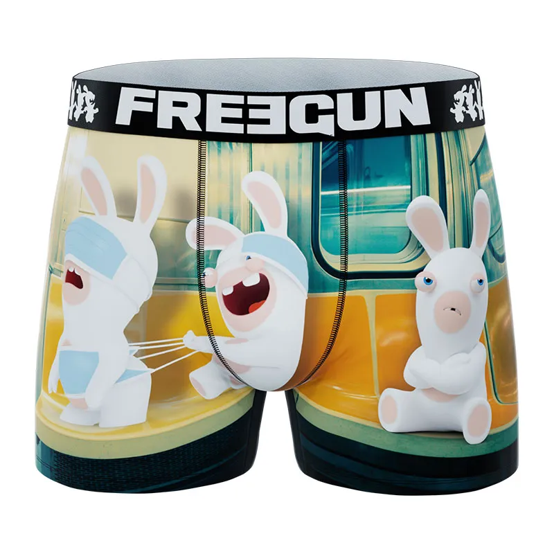4 Boxers Homme Lapins Crétins - Bleu/Jaune/Noir/Blanc-6