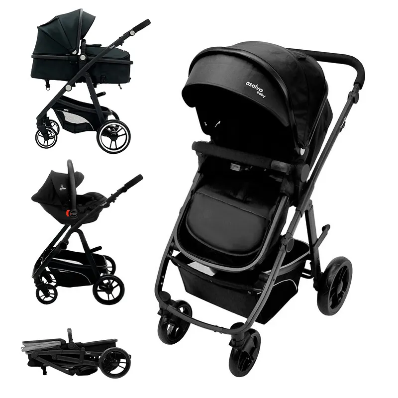 Duo Poussette convertible Two+2 + Coque Noir - 0m+-0